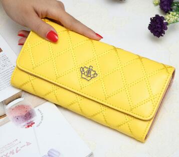 6-6/00/6-6.High capacity women wallets metal crown lady long clutch wallet female PU leather flip up card holder purse