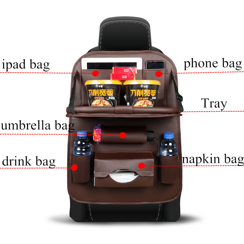 Car Seat Back Bag Folding Table Organizer