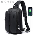 BANGE New Leisure Outdoor Shoulder Bag with USB Technology for Men