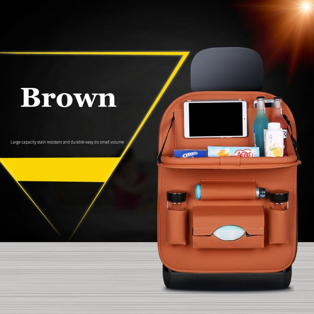 Car Seat Back Bag Folding Table Organizer