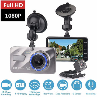 Full HD Dash Cam with Dual Lens and DVR