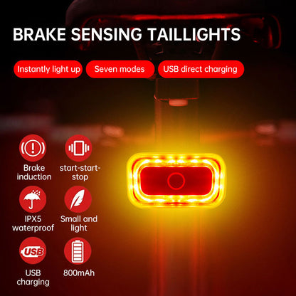 Intelligent induction brake bicycle taillight