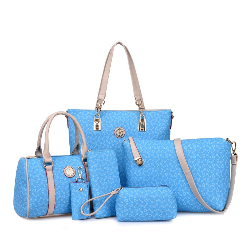 Six-Piece Fish bone patterned bun mother bag set