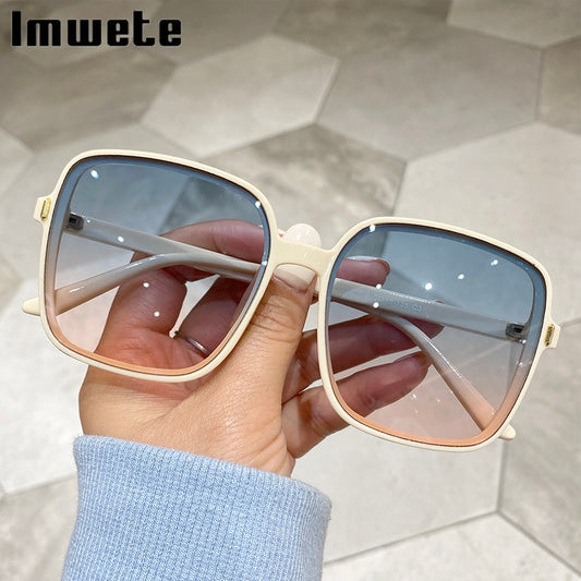 Oversized Luxury Designer Vintage Square Sun Glasses