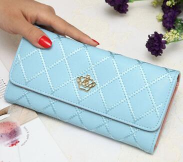 6-6/00/6-6.High capacity women wallets metal crown lady long clutch wallet female PU leather flip up card holder purse