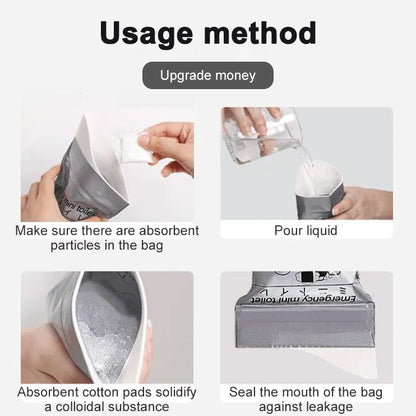 4pcs Outdoor Emergency Urinate Bags of 700ml in volume