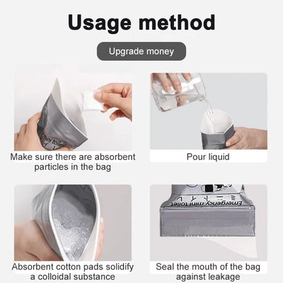 4pcs Outdoor Emergency Urinate Bags of 700ml in volume