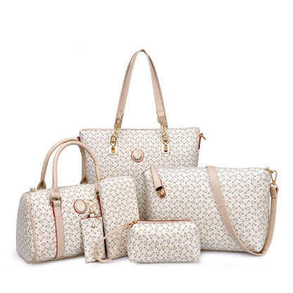 Six-Piece Fish bone patterned bun mother bag set