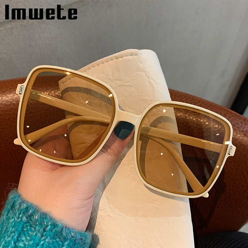 Oversized Luxury Designer Vintage Square Sun Glasses