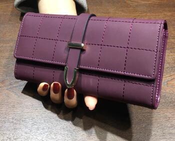 Plaid PU Leather fashionable wallet for women