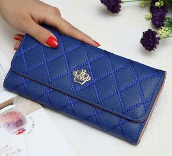 6-6/00/6-6.High capacity women wallets metal crown lady long clutch wallet female PU leather flip up card holder purse