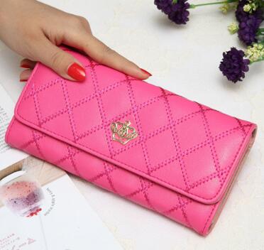 6-6/00/6-6.High capacity women wallets metal crown lady long clutch wallet female PU leather flip up card holder purse