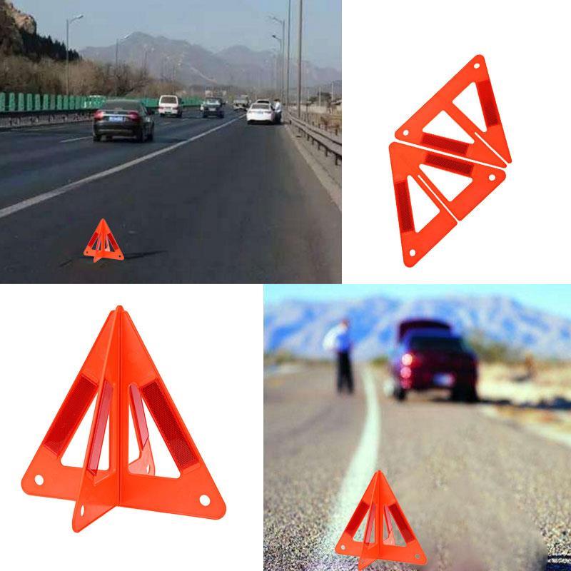 2Pcs Foldable Emergency Triangle Warning Reflectors
