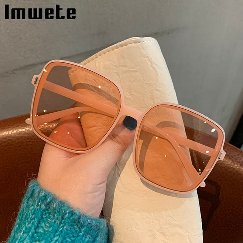Oversized Luxury Designer Vintage Square Sun Glasses