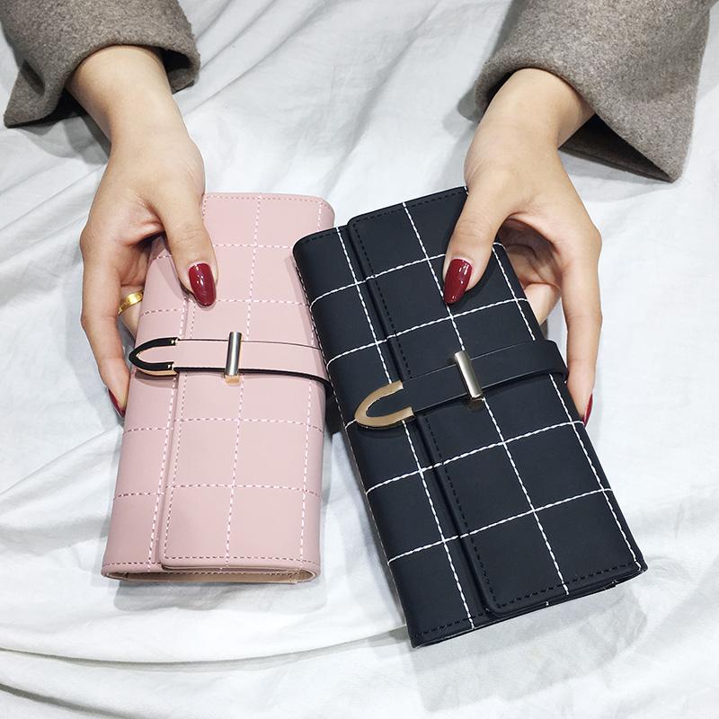 Plaid PU Leather fashionable wallet for women
