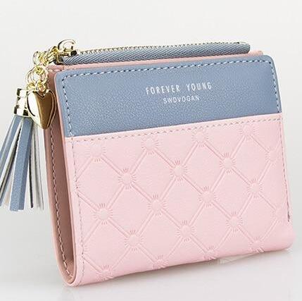 Tassel Zipper Pink Woman's Wallet