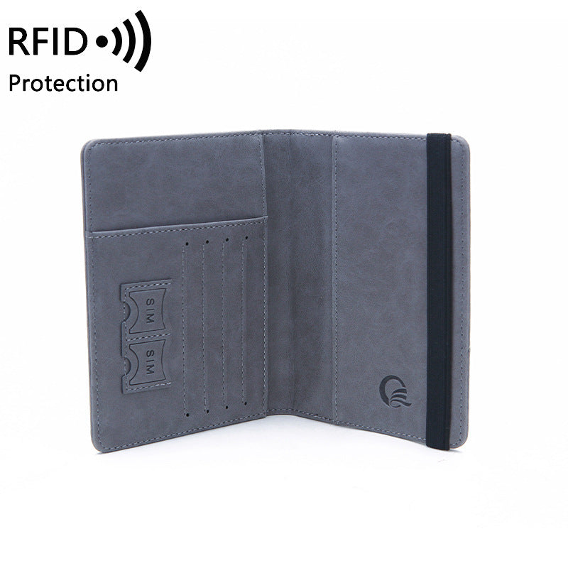 Printed Leather Short Wallet with Multi-Function RFID