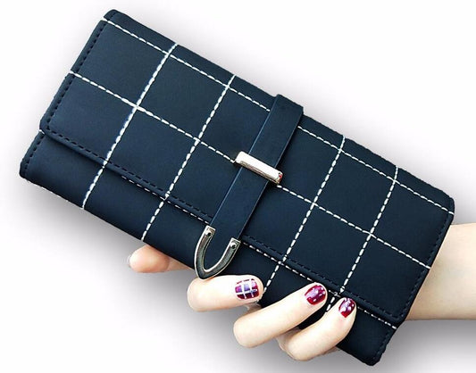 Plaid PU Leather fashionable wallet for women