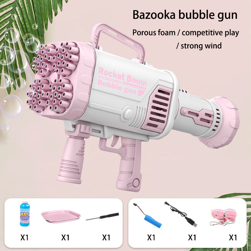 999999. Bazooka 64 Hole Children's Hand Held Bubble Gun Vibrato Booth Net Red Explosion Children's Toy Girl