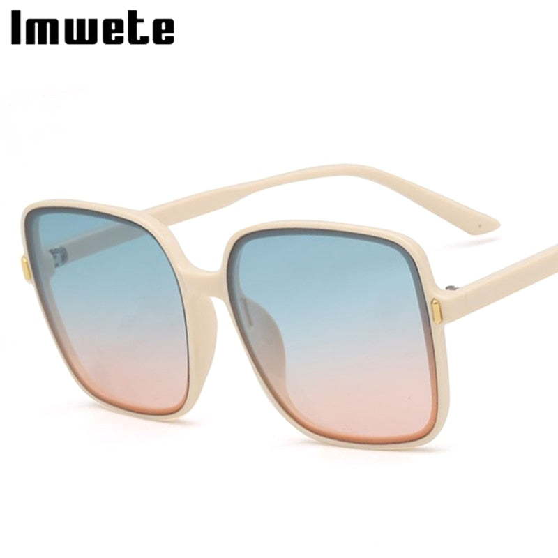 Oversized Luxury Designer Vintage Square Sun Glasses