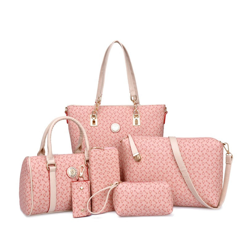 Six-Piece Fish bone patterned bun mother bag set